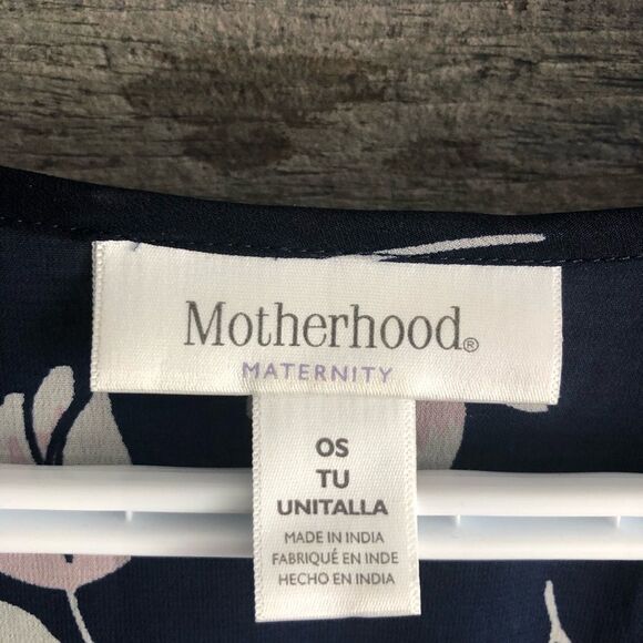 𝅺motherhood Maternity size O/S Navy floral kimono with crochet trim - Picture 5 of 6